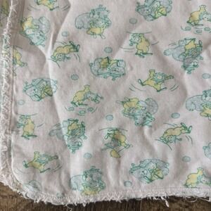 Vintage Carter's receiving blanket bears and clowns Cotton 80s